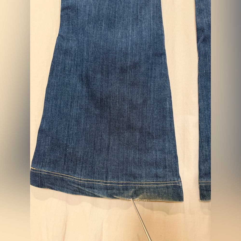 Frankie B. Boot Cut Blue Denim Jeans Patch Pockets in Front - Made In USA - 32 - Picture 10 of 16